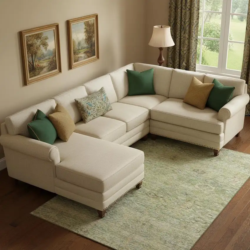 Green And Beige Abstract Washable Area Rug With UV Protection Photo 2