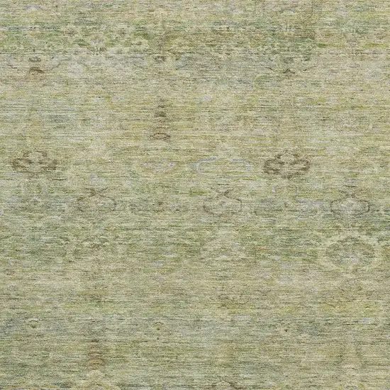 Green And Beige Abstract Washable Area Rug With UV Protection Photo 3