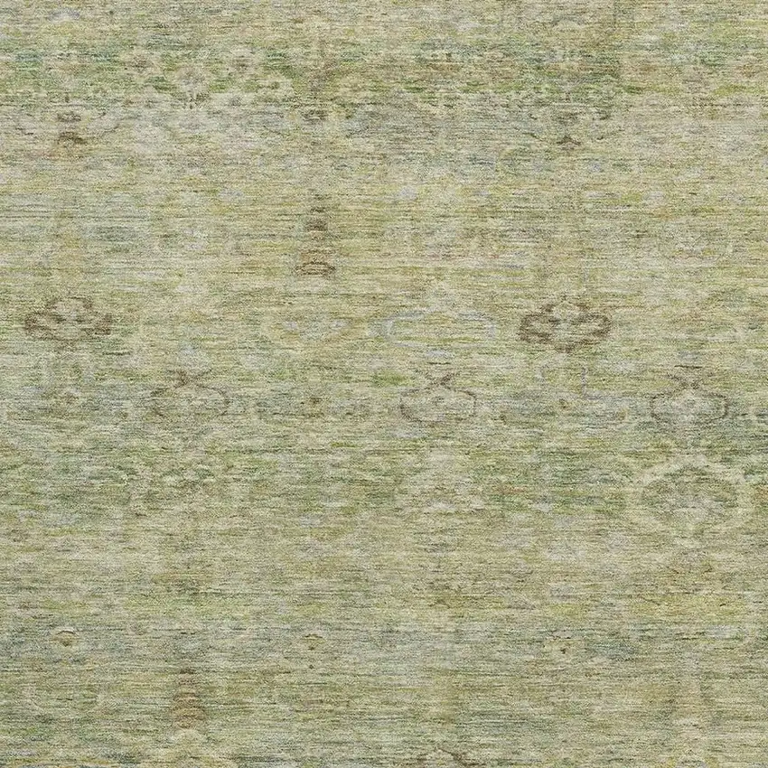 Green And Beige Abstract Washable Area Rug With UV Protection Photo 3