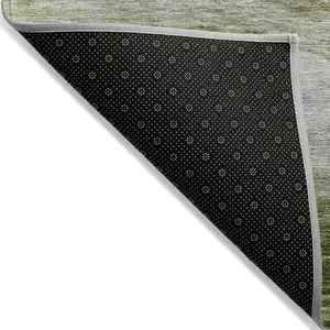 Photo of Green And Beige Abstract Washable Indoor Outdoor Area Rug