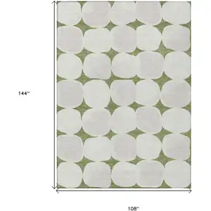 Photo of Green And Beige Abstract Washable Indoor Outdoor Area Rug