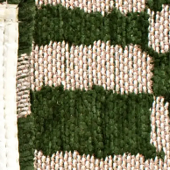 Green And Beige Geometric Berber Washable Area Rug With UV Protection Photo 5