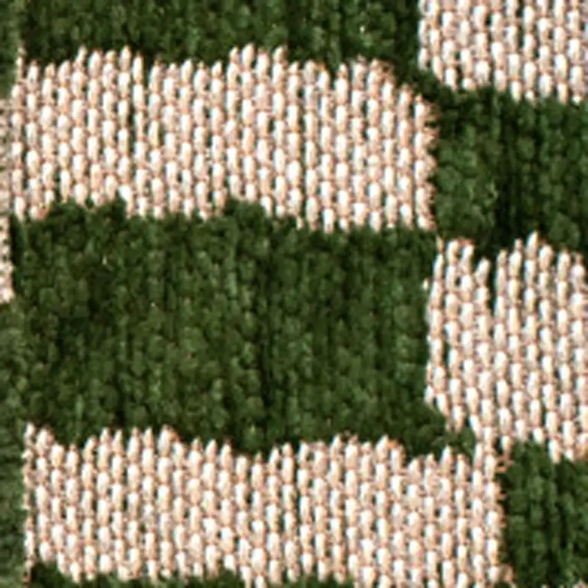 Green And Beige Geometric Berber Washable Area Rug With UV Protection Photo 5