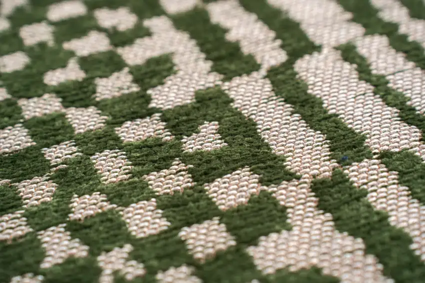 Green And Beige Geometric Berber Washable Area Rug With UV Protection Photo 6