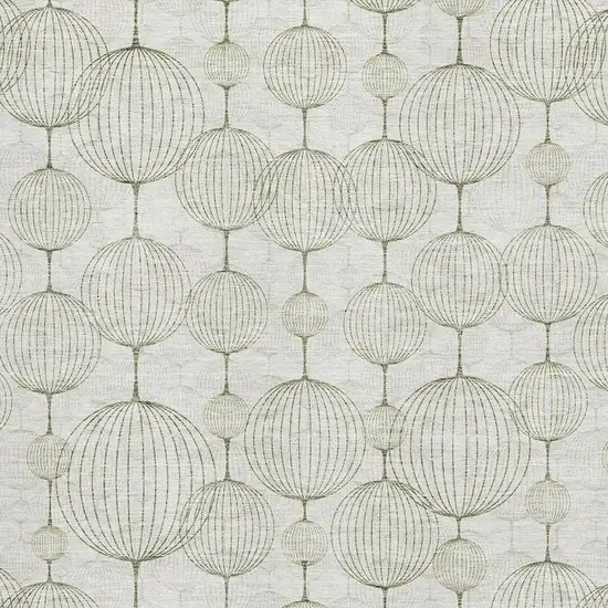 Green And Beige Geometric Washable Area Rug With UV Protection Photo 3