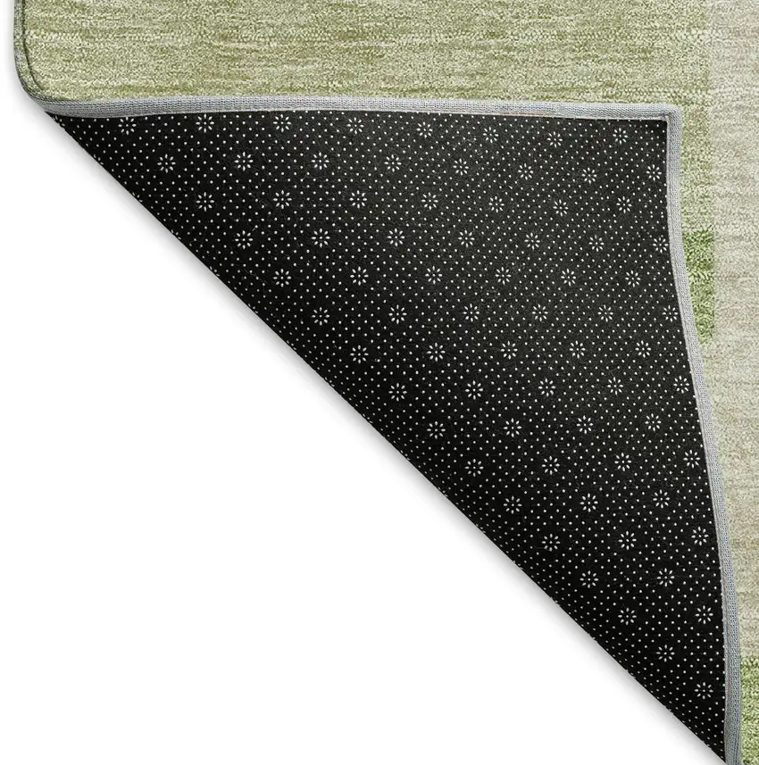 Green And Beige Geometric Washable Area Rug With UV Protection Photo 6