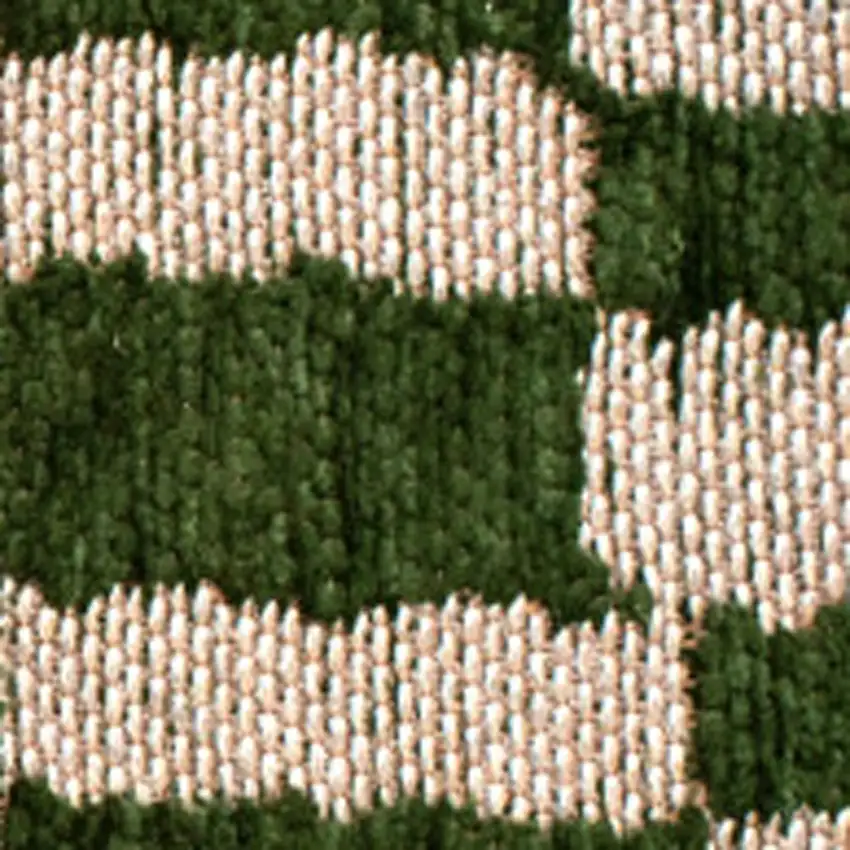 Green And Beige Geometric Washable Area Rug With UV Protection Photo 6