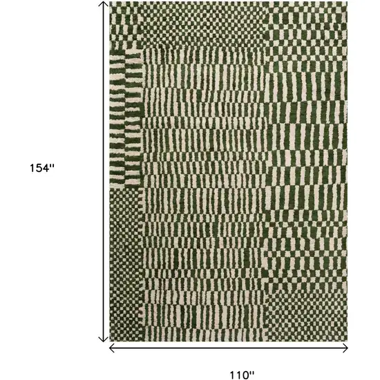 Green And Beige Geometric Washable Area Rug With UV Protection Photo 8