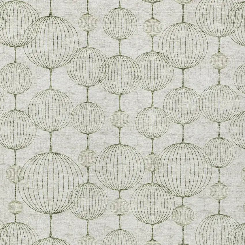 Green And Beige Geometric Washable Indoor Outdoor Area Rug Photo 4