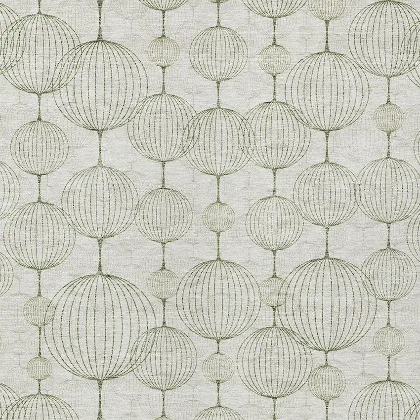 Green And Beige Geometric Washable Indoor Outdoor Area Rug Photo 5