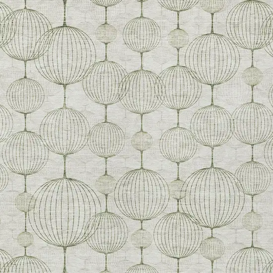 Green And Beige Geometric Washable Indoor Outdoor Area Rug Photo 5