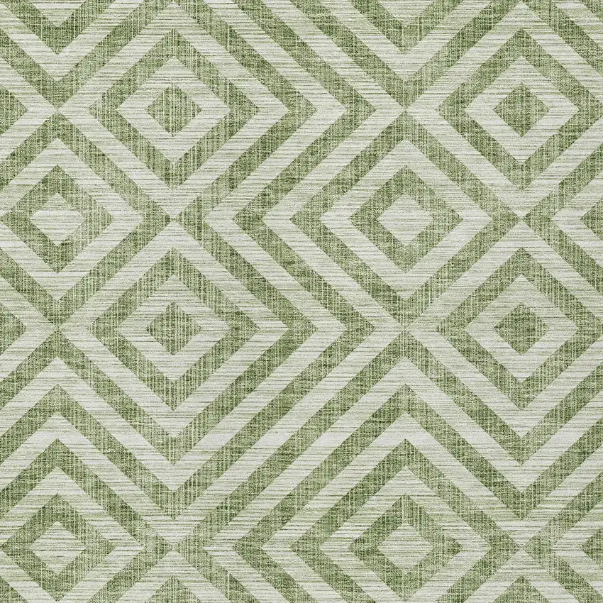Green And Beige Geometric Washable Indoor Outdoor Area Rug Photo 4