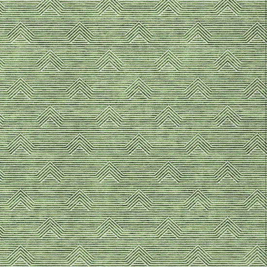 Green And Beige Geometric Washable Indoor Outdoor Area Rug Photo 6