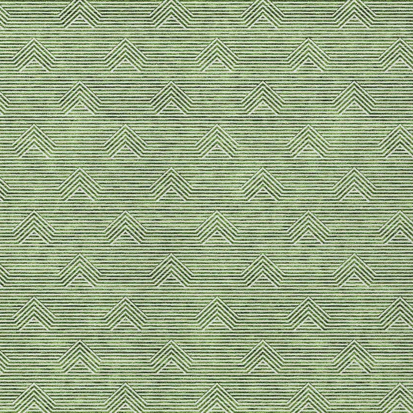 Green And Beige Geometric Washable Indoor Outdoor Area Rug Photo 6