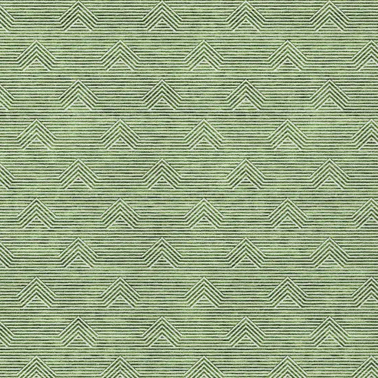 Green And Beige Geometric Washable Indoor Outdoor Area Rug Photo 6