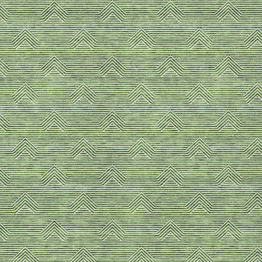 Green And Beige Geometric Washable Indoor Outdoor Area Rug Photo 6