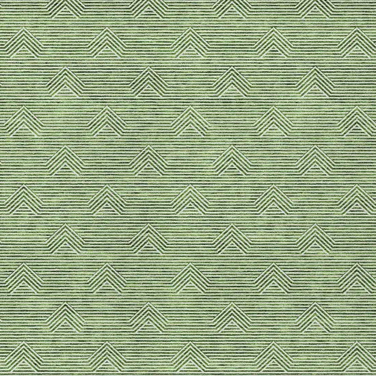 Green And Beige Geometric Washable Indoor Outdoor Area Rug Photo 6
