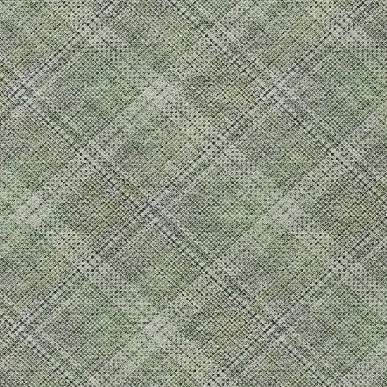 Green And Beige Plaid Washable Indoor Outdoor Area Rug Photo 8