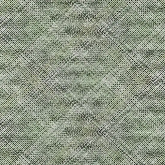 Green And Beige Plaid Washable Indoor Outdoor Area Rug Photo 1