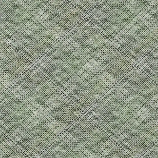 Green And Beige Plaid Washable Indoor Outdoor Area Rug Photo 9