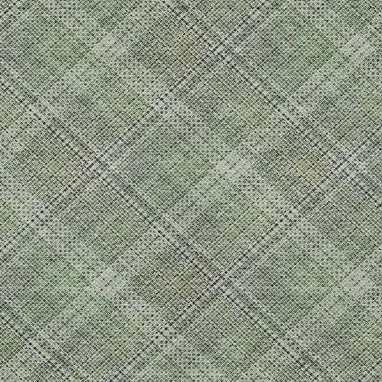 Green And Beige Plaid Washable Indoor Outdoor Area Rug Photo 7