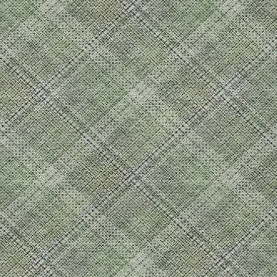 Green And Beige Plaid Washable Indoor Outdoor Area Rug Photo 6