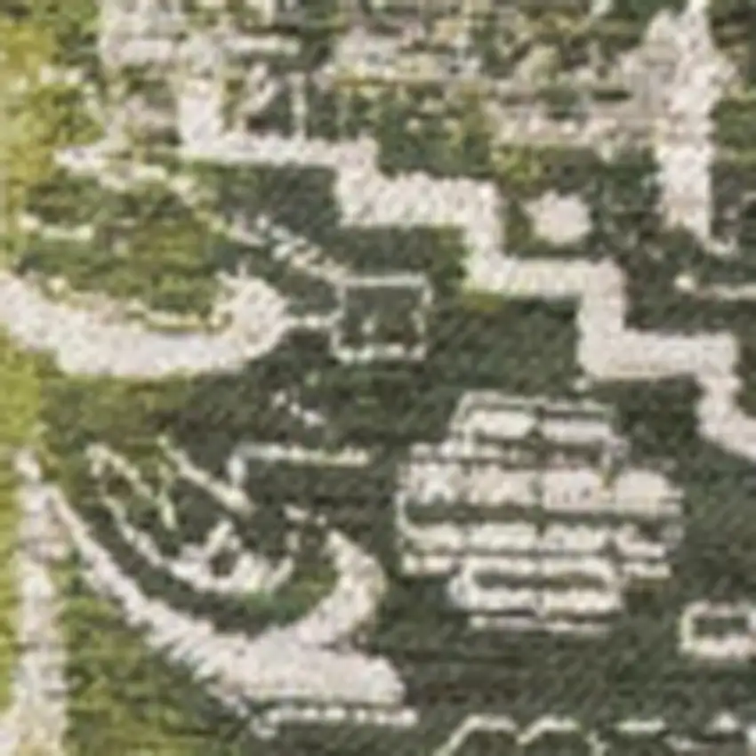 Green And Beige Tribal Washable Area Rug With UV Protection Photo 8