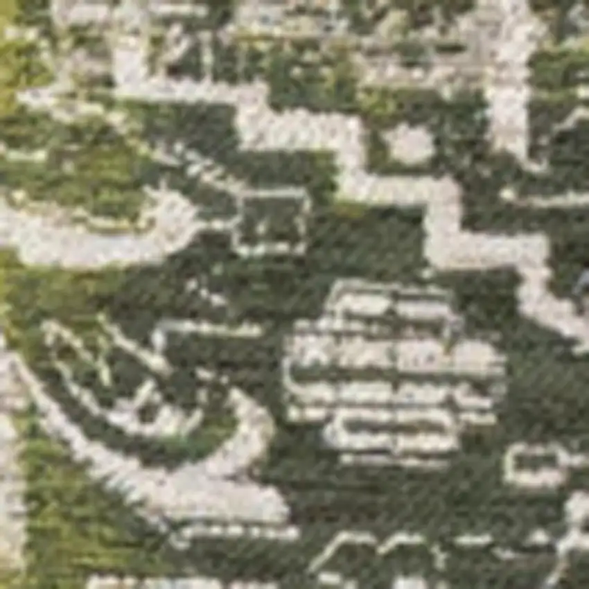 Green And Beige Tribal Washable Area Rug With UV Protection Photo 3