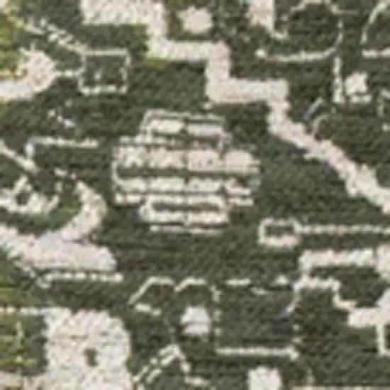 Green And Beige Tribal Washable Area Rug With UV Protection Photo 3