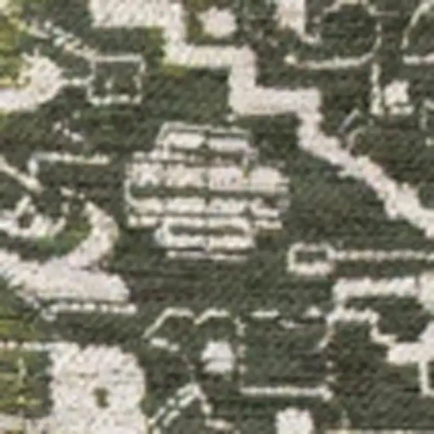 Green And Beige Tribal Washable Area Rug With UV Protection Photo 3