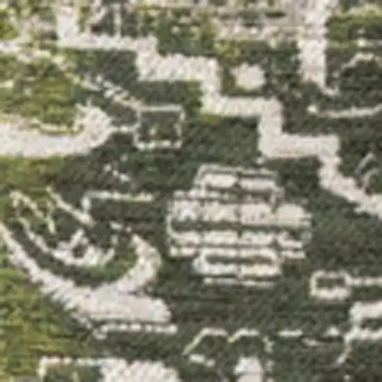 Green And Beige Tribal Washable Area Rug With UV Protection Photo 8