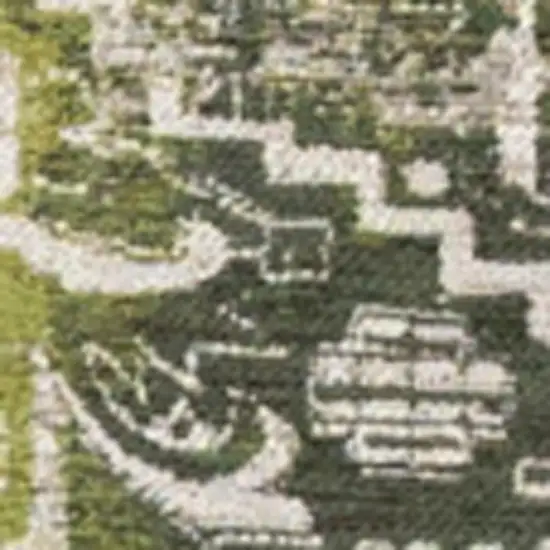 Green And Beige Tribal Washable Area Rug With UV Protection Photo 3