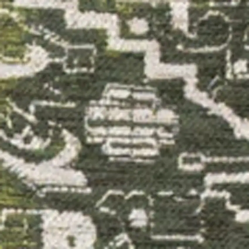 Green And Beige Tribal Washable Area Rug With UV Protection Photo 8