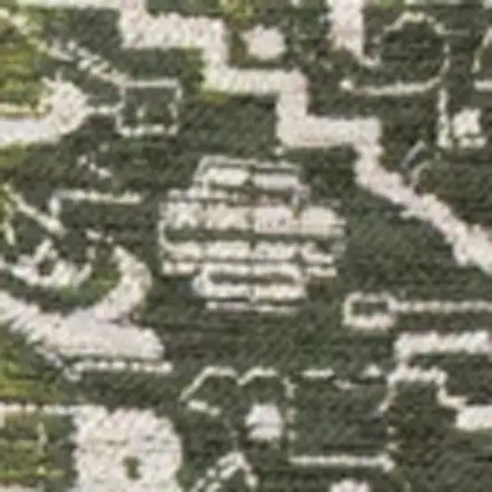 Green And Beige Tribal Washable Area Rug With UV Protection Photo 3