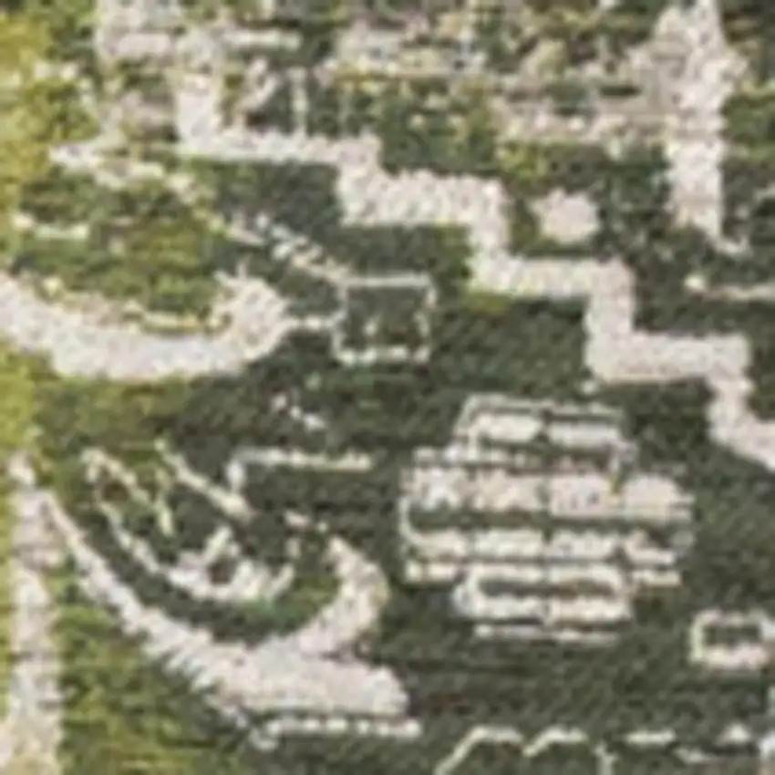 Green And Beige Tribal Washable Area Rug With UV Protection Photo 8