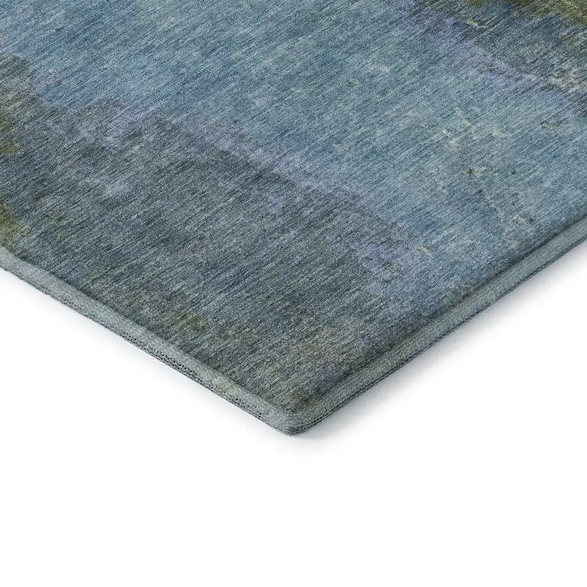 Green And Blue Abstract Washable Area Rug With UV Protection Photo 7
