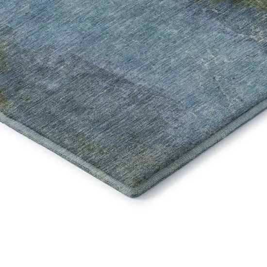 Green And Blue Abstract Washable Area Rug With UV Protection Photo 7