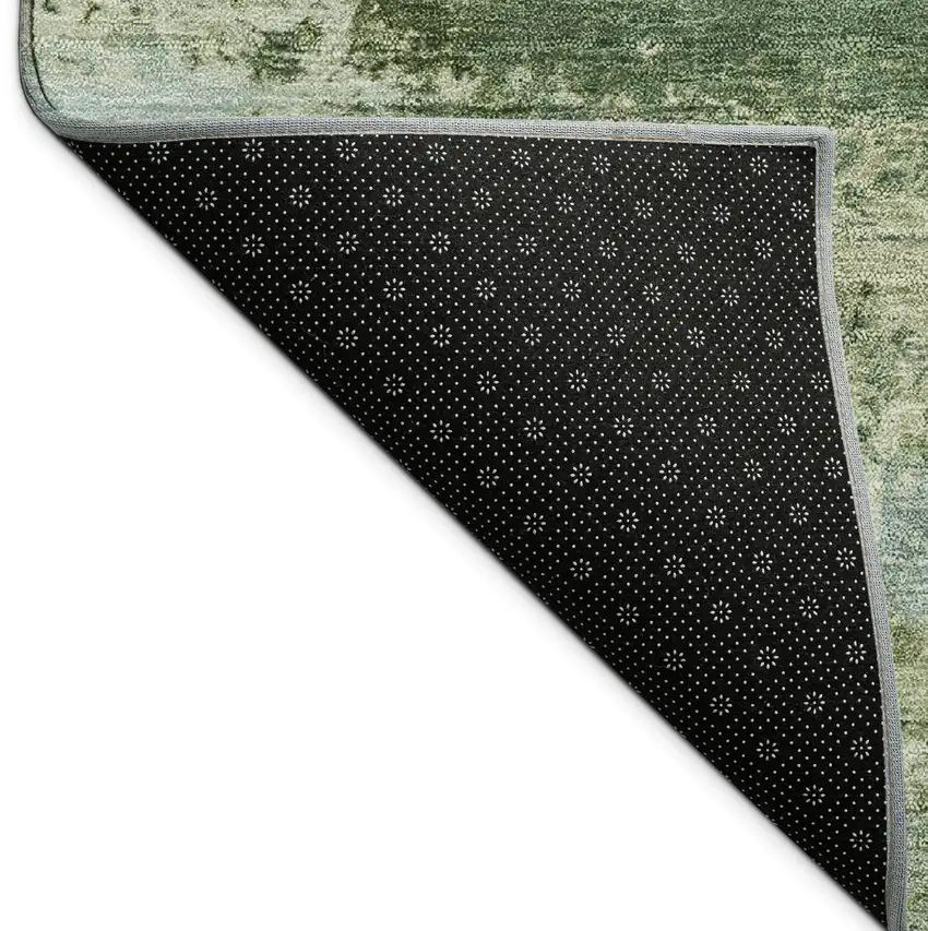 Green And Blue Abstract Washable Indoor Outdoor Area Rug Photo 9