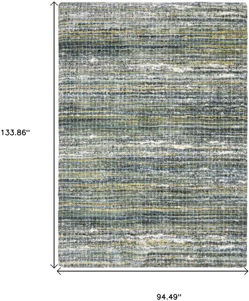 Green And Blue Geometric Distressed Area Rug Photo 3
