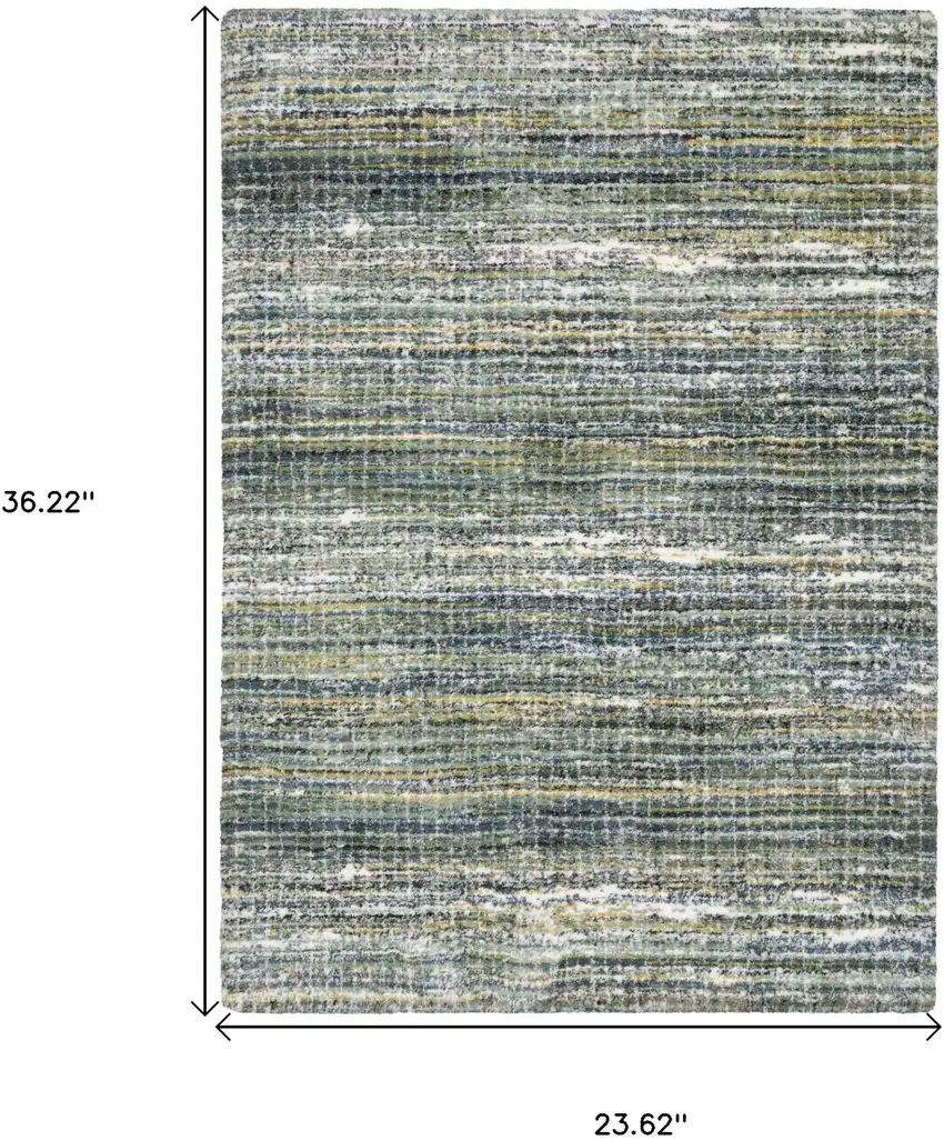 Green And Blue Geometric Distressed Area Rug Photo 3