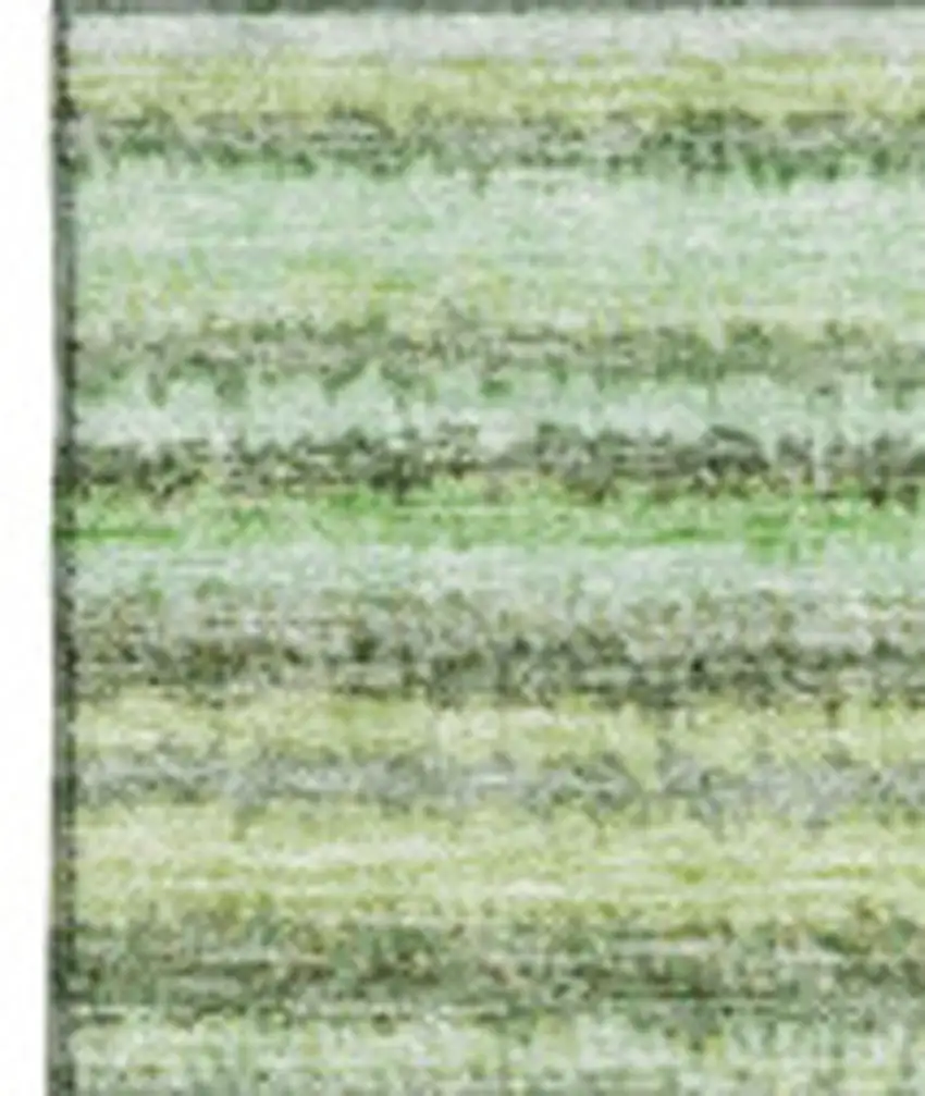 Green And Blue Striped Washable Area Rug With UV Protection Photo 4