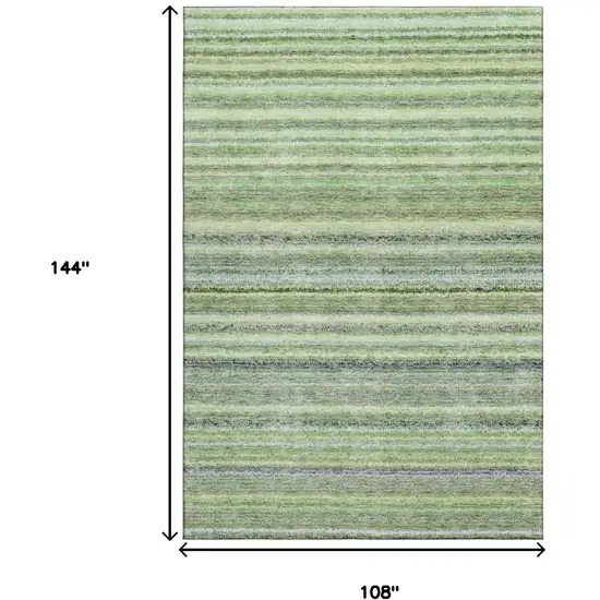 Green And Blue Striped Washable Area Rug With UV Protection Photo 6