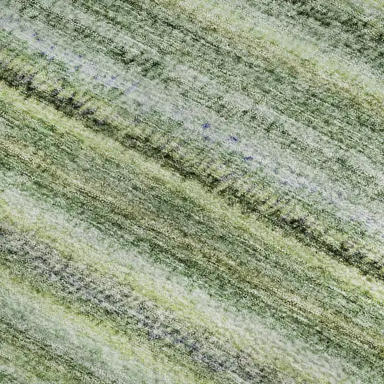 Green And Blue Striped Washable Area Rug With UV Protection Photo 4