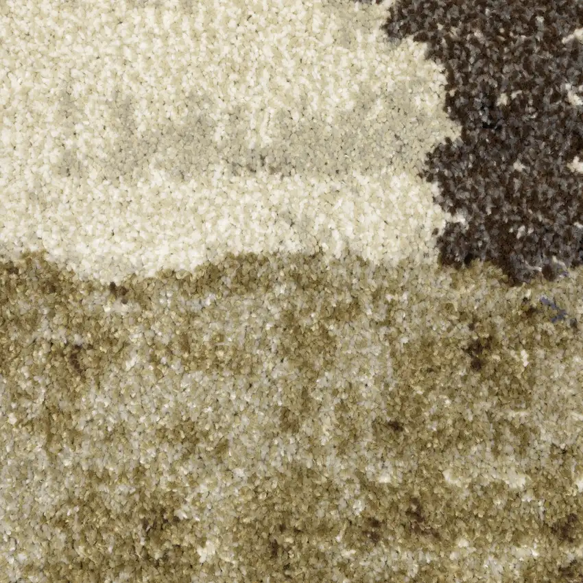 Green And Brown Abstract Area Rug Photo 8