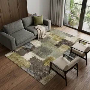Photo of Green And Brown Abstract Area Rug