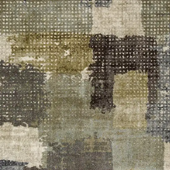 Green And Brown Abstract Area Rug Photo 3