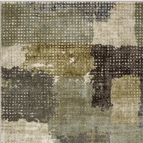 Green And Brown Abstract Area Rug Photo 3