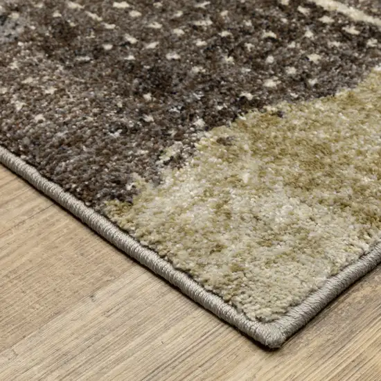 Green And Brown Abstract Area Rug Photo 6