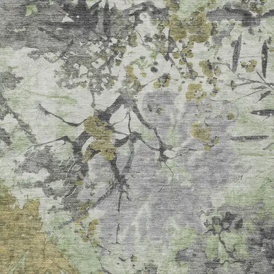 Green And Brown Abstract Washable Indoor Outdoor Area Rug Photo 5