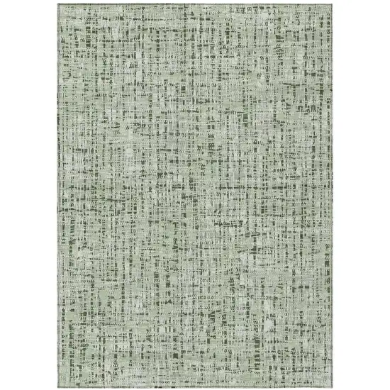 Green And Brown Abstract Washable Indoor Outdoor Area Rug Photo 2